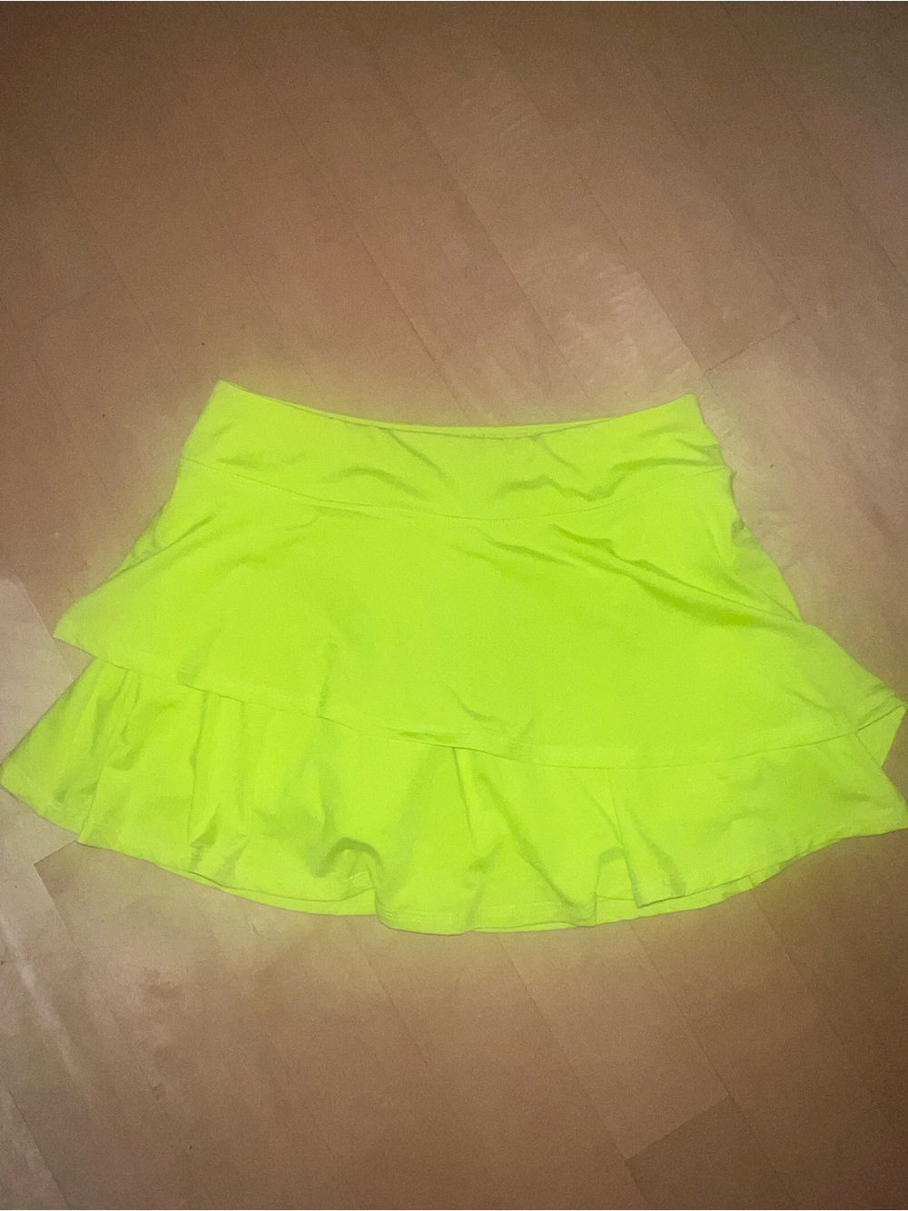 Fila Neon Yellow Ruffle Mini Skirt